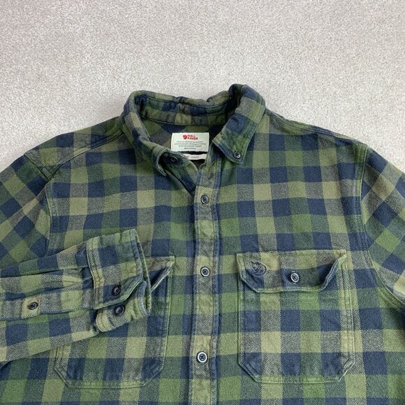 FjallRaven Skog Shirt Mens Sz Med Slim Fit Brushed Flannel Oxford Button Down - Picture 1 of 16